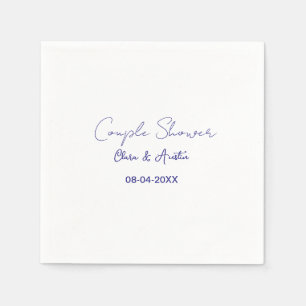 couple shower name date purple trendy simple minim napkin