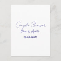couple shower name date purple trendy simple minim