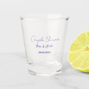 couple shower name date purple trendy simple minim shot glass