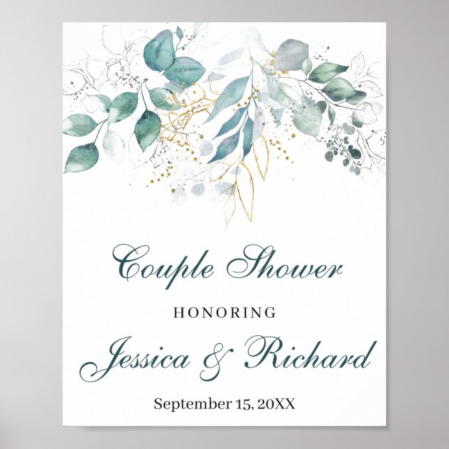Couple  Shower Welcome Poster Sign (Front)