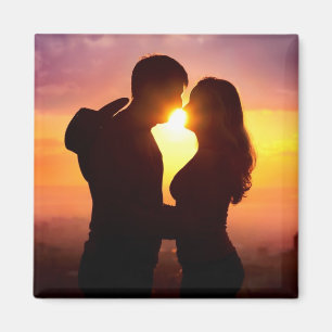 Couple Silhouette At Sunset Magnet