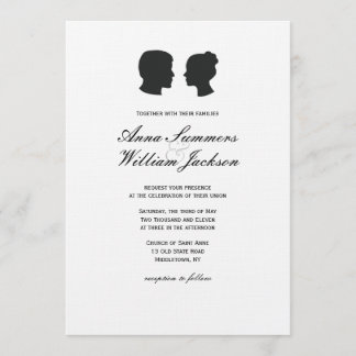 Couple Silhouette Wedding Invitation -Customs Made