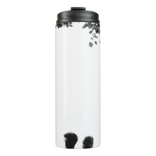 COUPLE SITTING ON BENCH UNDER TREE GRAYSCALE PHOTO THERMAL TUMBLER