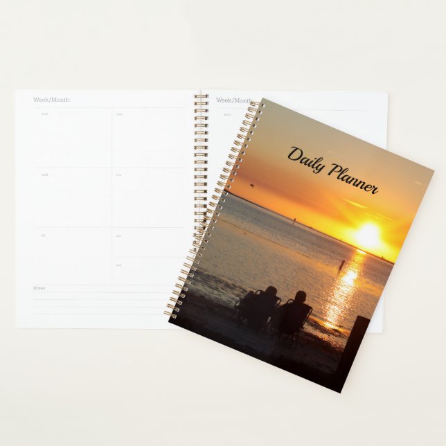 Couple Sitting On Florida Beach Daily Planner (Display)