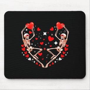 Couple Skeletons Sungles Dancing Cute Hearts Valen Mouse Pad