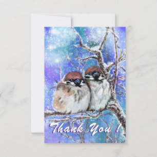 Couple Sparrows Thank You Card