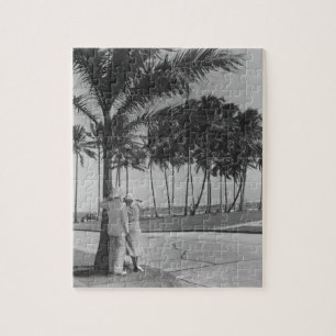 Couple Standing Under Tree Jigsaw Puzzle