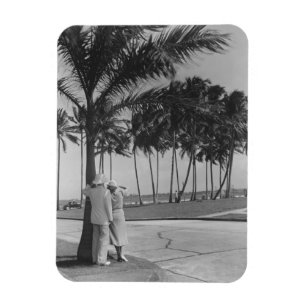 Couple Standing Under Tree Magnet