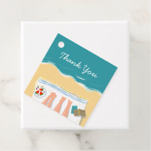 Couple Sunbathing on Beach Personalised Favour Tags