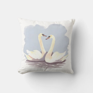 Couple Swan Throw pillow