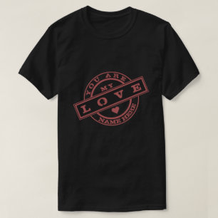 Couple T-Shirt with Text Stamps - Customisable