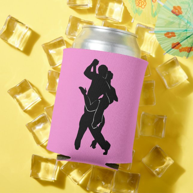 Couple Tango Dancer Pink Can Cooler Choose Colours (In Situ Summer)