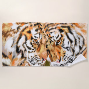 Couple Tiger Beach Towel