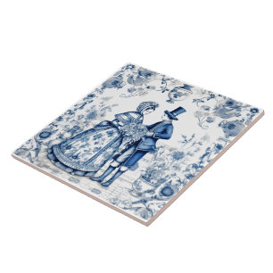 Couple Tiles in Rustic Blue Indigo