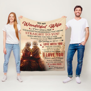 Couple To Wonderful Wife Once Upon A Time Husband Fleece Blanket