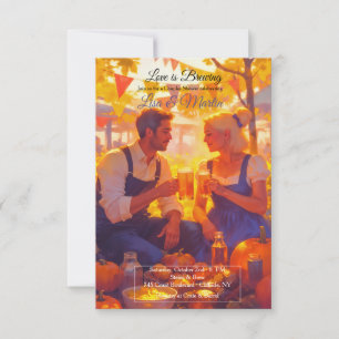 Couple Toasting Fall Invitation 