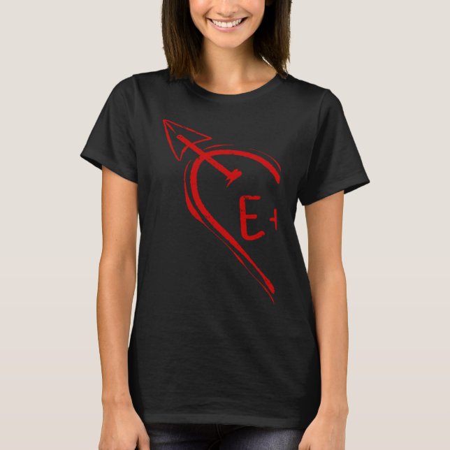 Couple Valentine Heart for Her E 2023 Happy Valent T-Shirt (Front)