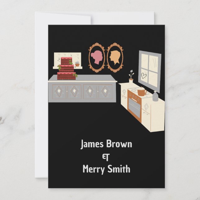 Couple Vibrant Personality Kitchen Wedding  Invitation (Front)