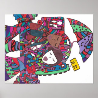 couple waiting for bus on poster