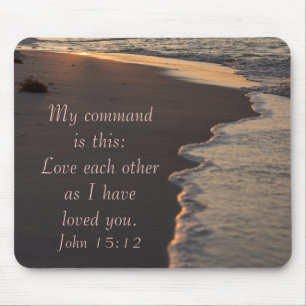 Couple Walking Beach At Sunrise John 15 12 Mouse Pad