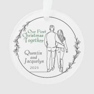 Couple Walking First Christmas Acrylic Ornament