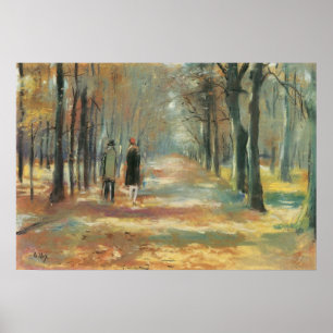 Couple walking in the woods by Lesser Ury Poster