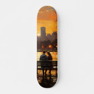Couple Watching Sunset Skateboard
