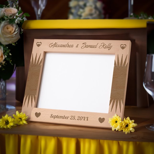 Couple Wedding and Anniversary Script Wooden  Etched Frames (Couple Wedding and Anniversary Script Wooden Etched Frames give for a wedding and anniversary. )