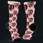 Couple Wedding Anniversary 3 Photo Heart Pattern Socks<br><div class="desc">This unique and thoughtful gift combines the sentimental value of cherished memories with the practicality of a Socks. Featuring 3 heart-shaped photo frames, each holding a special image, this Socks is a stunning centerpiece for any room. making it easy to admire and appreciate the moments captured. Whether as a gift...</div>
