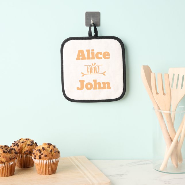 Couple Wedding Custom Names Pot Holders (Insitu(Hanging))