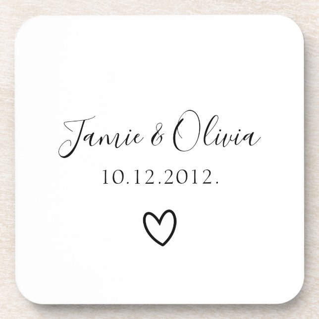 Couple Wedding date Married couple gift Coaster (Front)