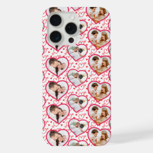 Couple Wedding Love 3 Photo Heart Pattern iPhone 15 Pro Max Case