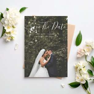 Couple Wedding Photo Minimalist Elegant Romantic Save The Date