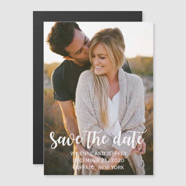 Couple Wedding Photo Save the Date Magnetic Invitation (Front/Back)