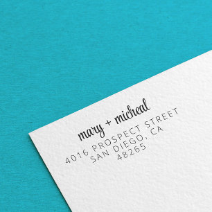 Couple Wedding Return Address Elegant Minimalist Self-inking Stamp