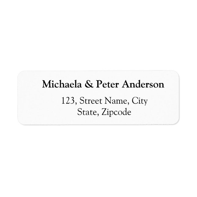 Couple wedding simple minimal return address  label (Front)