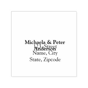 Couple wedding simple minimal return address self-inking stamp