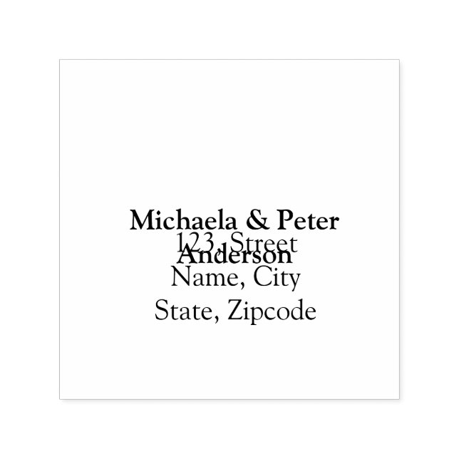 Couple wedding simple minimal return address  self-inking stamp (Design)