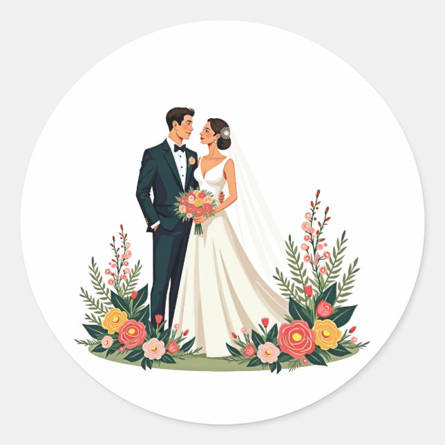 Couple Wedding Sticker (Front)