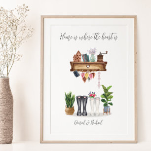 Couple Welly Boots Housewarming Poster