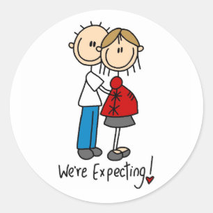 Couple We're Expecting T-shirts and Gifts Classic Round Sticker