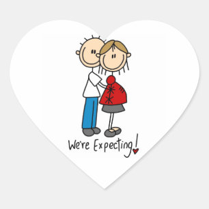 Couple We're Expecting T-shirts and Gifts Heart Sticker