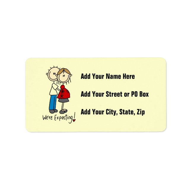 Couple We're Expecting T-shirts and Gifts Label (Front)