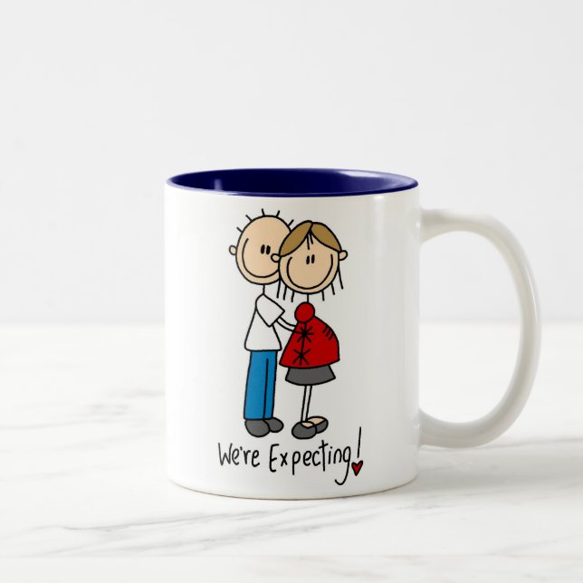 Couple We're Expecting T-shirts and Gifts Two-Tone Coffee Mug (Right)