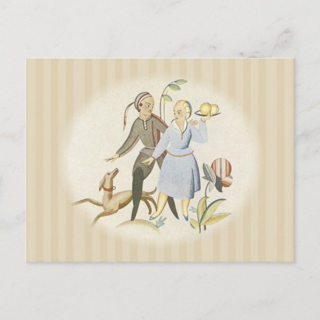 Couple With Dog Postcard (Front)