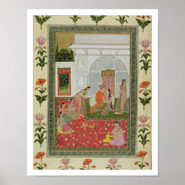 Couple with female attendants and musicians poster (Front)