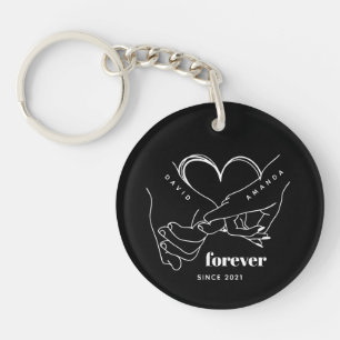 Couple with name Custom Anniversary Gift Idea Key Ring