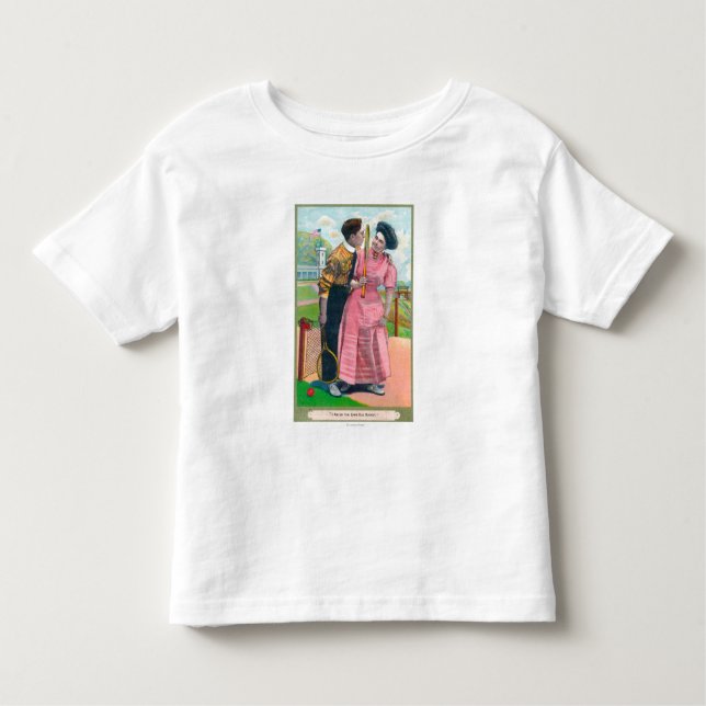 Couple with Tennis GearSame Old Racket Toddler T-Shirt (Front)
