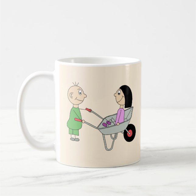 Couple with Wheelbarrow Coffee Mug (Left)
