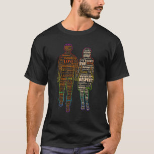 Couple word love tolerance equality joy respect T-Shirt